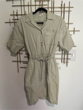 Vintage Nok Nok khaki safari style cotton dress